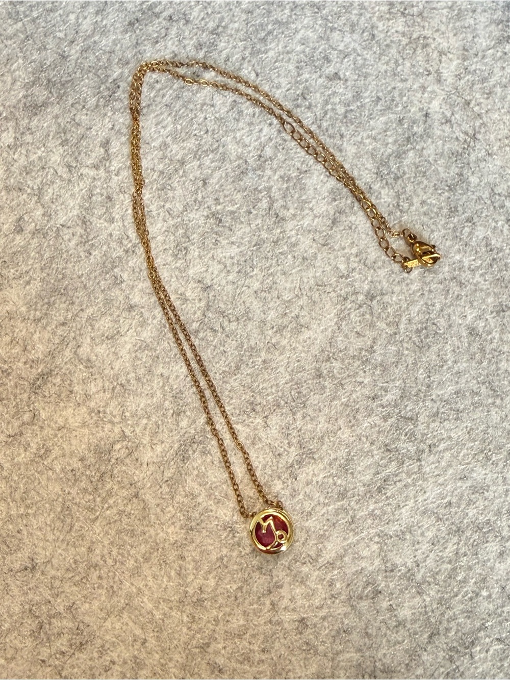 Gold-Tone Capricorn Pendant Necklace with Garnet Birthstone